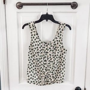 Anthropologie Postmark Olive Button Front Tank Top